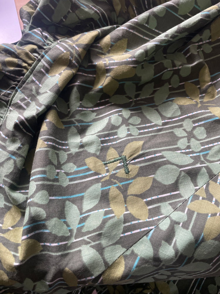 Leaf Patterned Maxi Dress - S