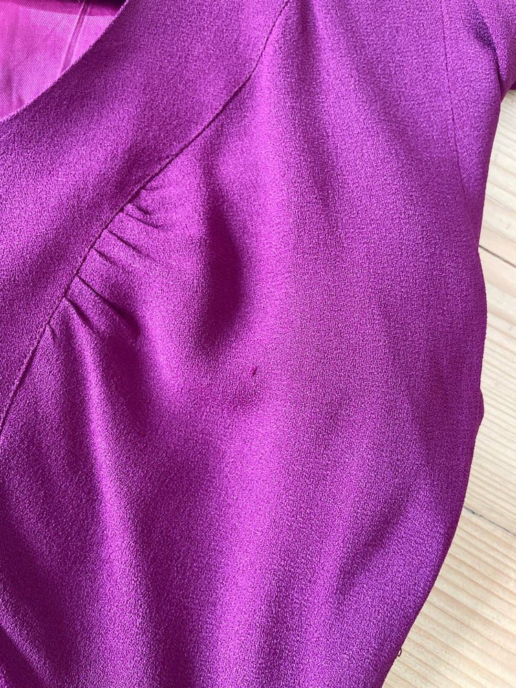 70s Moss Crepe Mini Dress - XS
