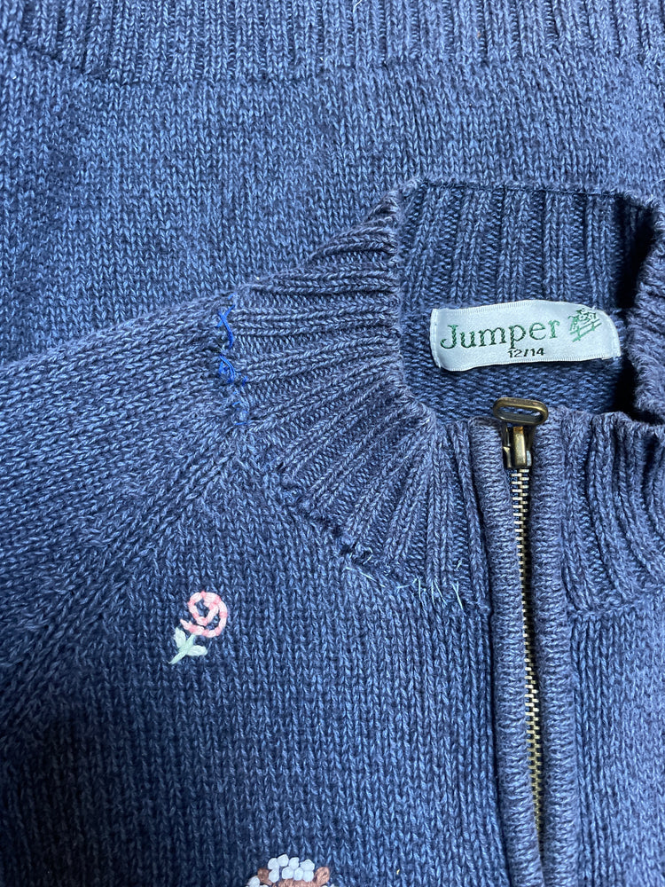 Tulchan Sheep Embroidered Cardigan - L