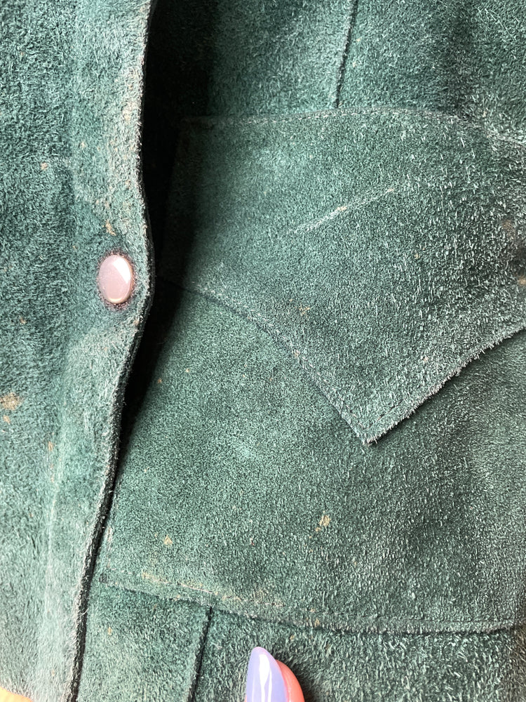 Forest Green Suede Vest - M