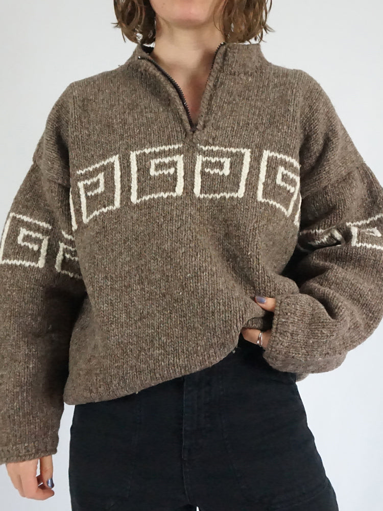 1/4 Zip Swirl Jumper - XL