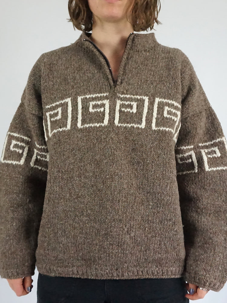 1/4 Zip Swirl Jumper - XL