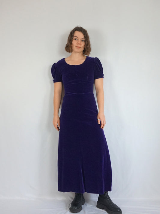 Deep Purple Velvet Dress - XS/S