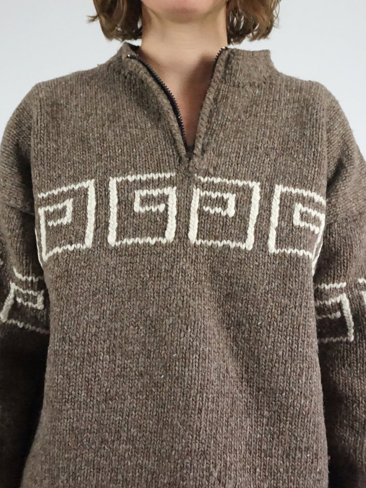 1/4 Zip Swirl Jumper - XL