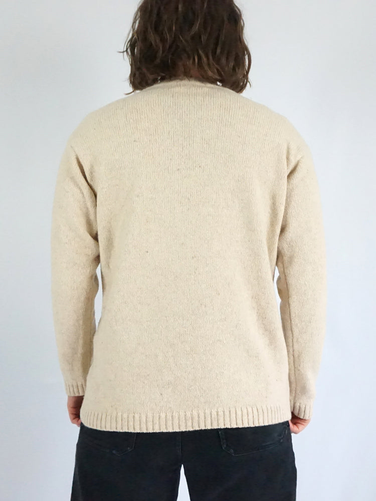 Sand Brown Embroidered Jumper - M