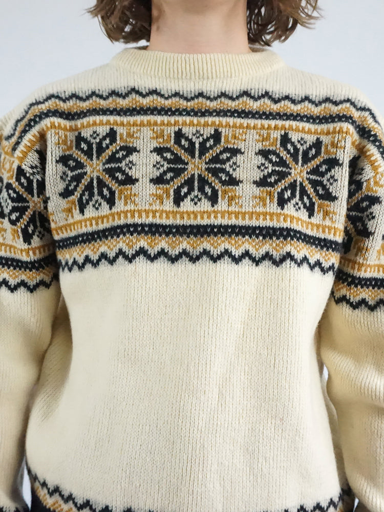 Snowflake Patterned Wool Jumper - M/L