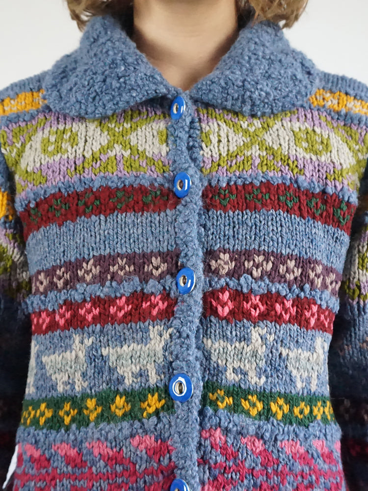 Amano Colourful Crochet Cardigan - M/L