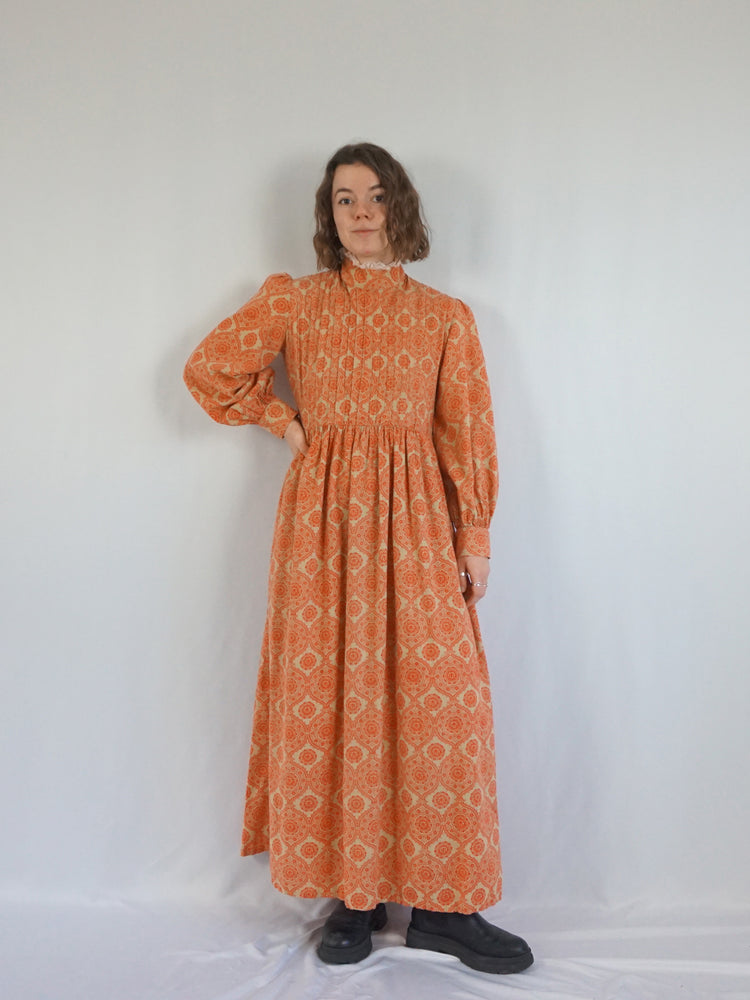 Laura Ashley Rare Orange Maxi Dress - L
