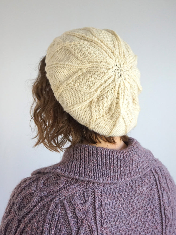 Floral Wool Beret - One Size