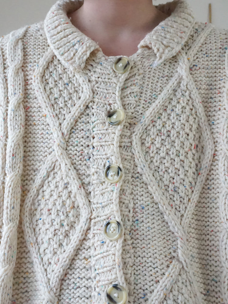 Aran Speckled Cardigan - XL