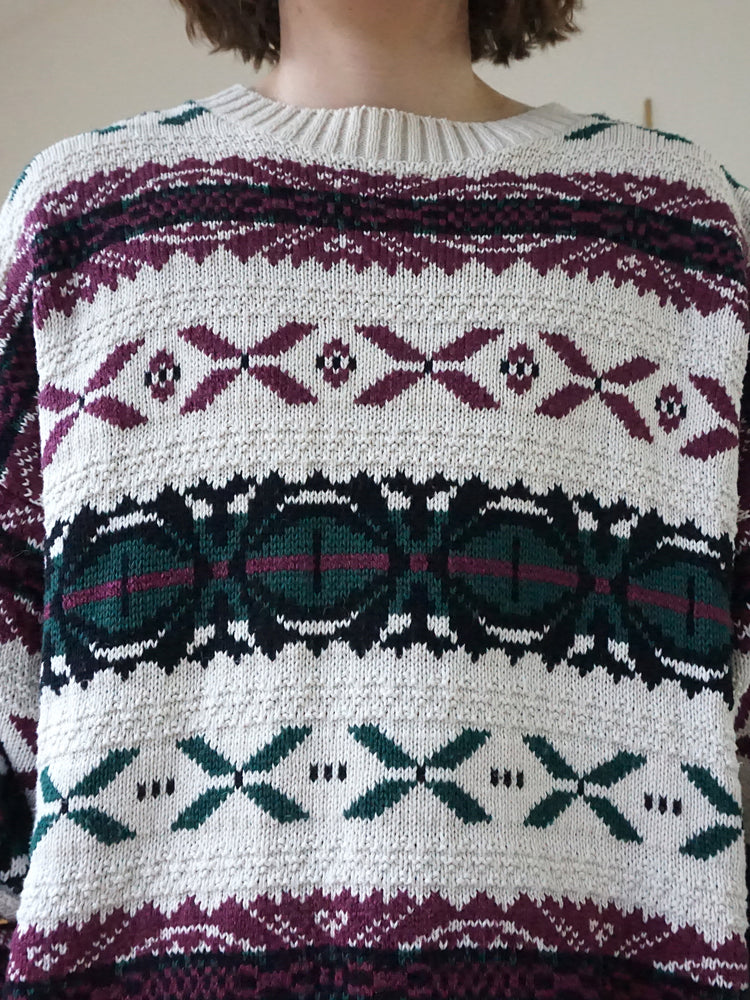 Funky Patterned Cotton Jumper - XL