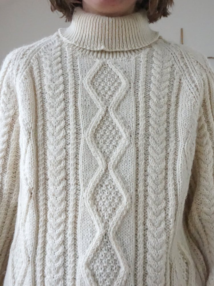 Aran Chunky Turtleneck Jumper - XL
