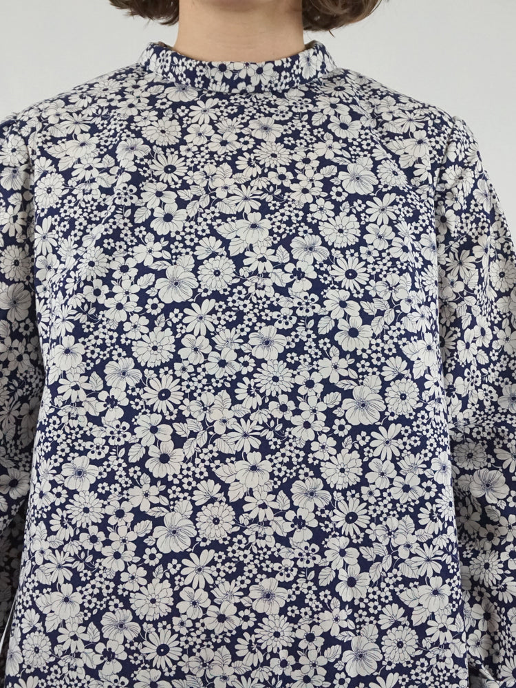 Blue & White Floral Shift Dress - L