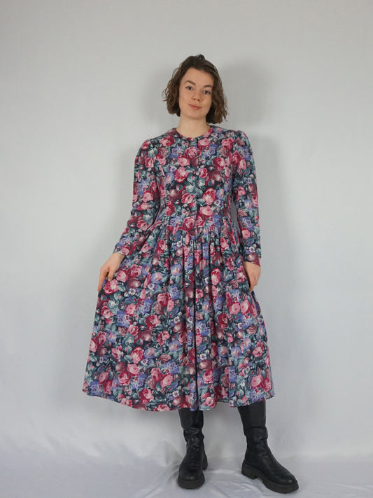 Laura Ashley Colourful Floral Dress - M