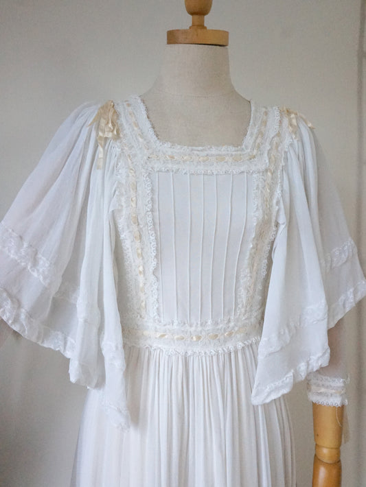 Kimono Sleeve Crepe Dress - XS