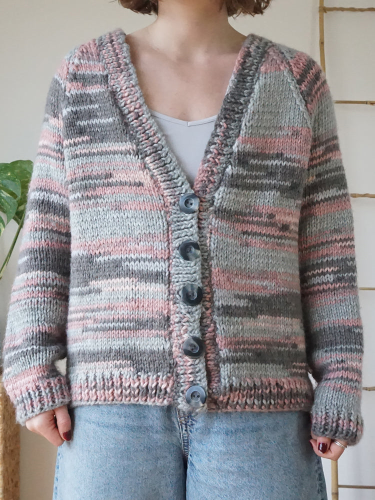 Handmade Striped Cardigan - L