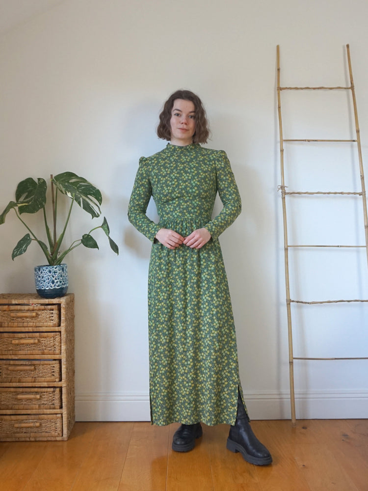 Green Ditsy Floral Puff Sleeve Dress - XS/S