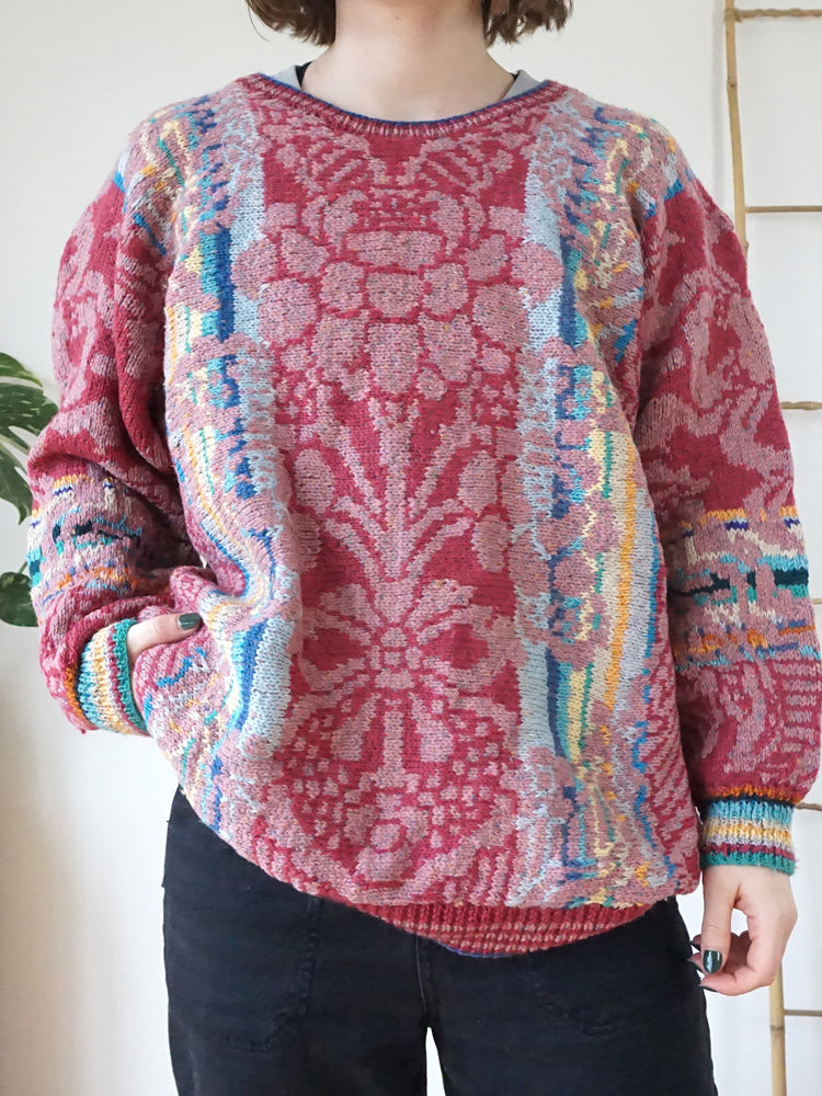 Kaffe Fassett Pink Patterned Jumper - XL