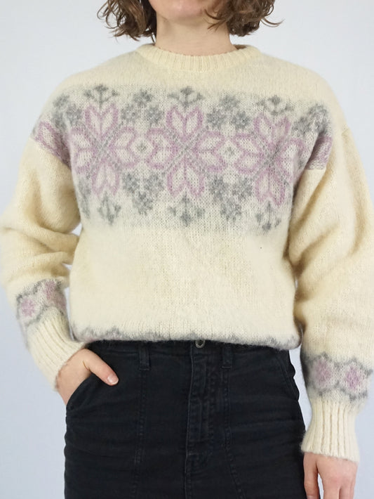 Icelandic Fair Isle Jumper - M