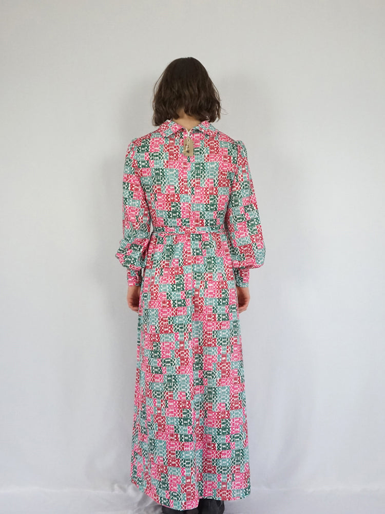Funky Patterned Maxi Dress - M
