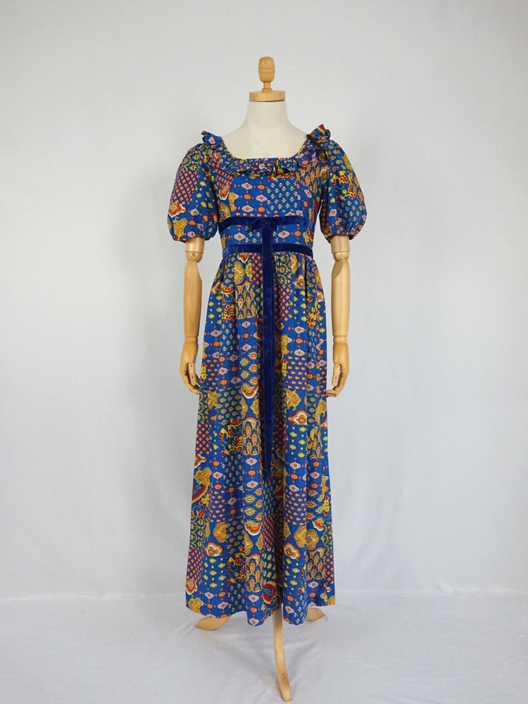 Bold Patterned Maxi Dress - S