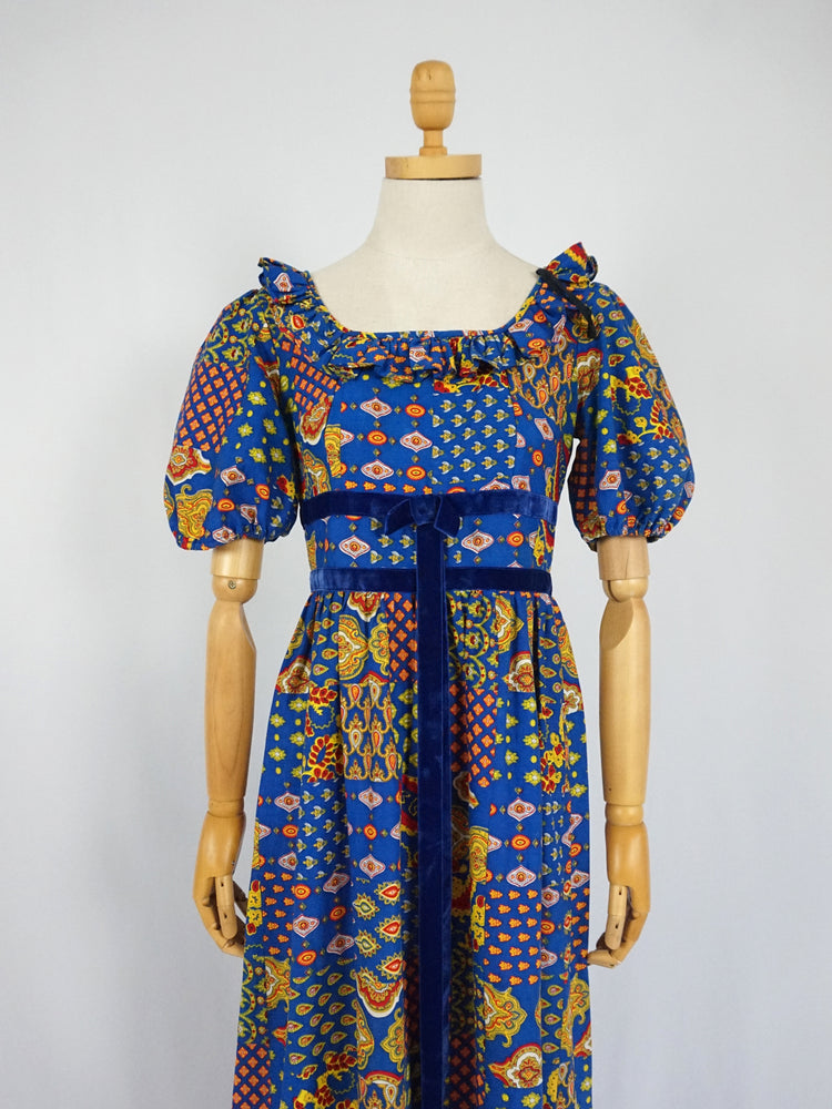 Bold Patterned Maxi Dress - S