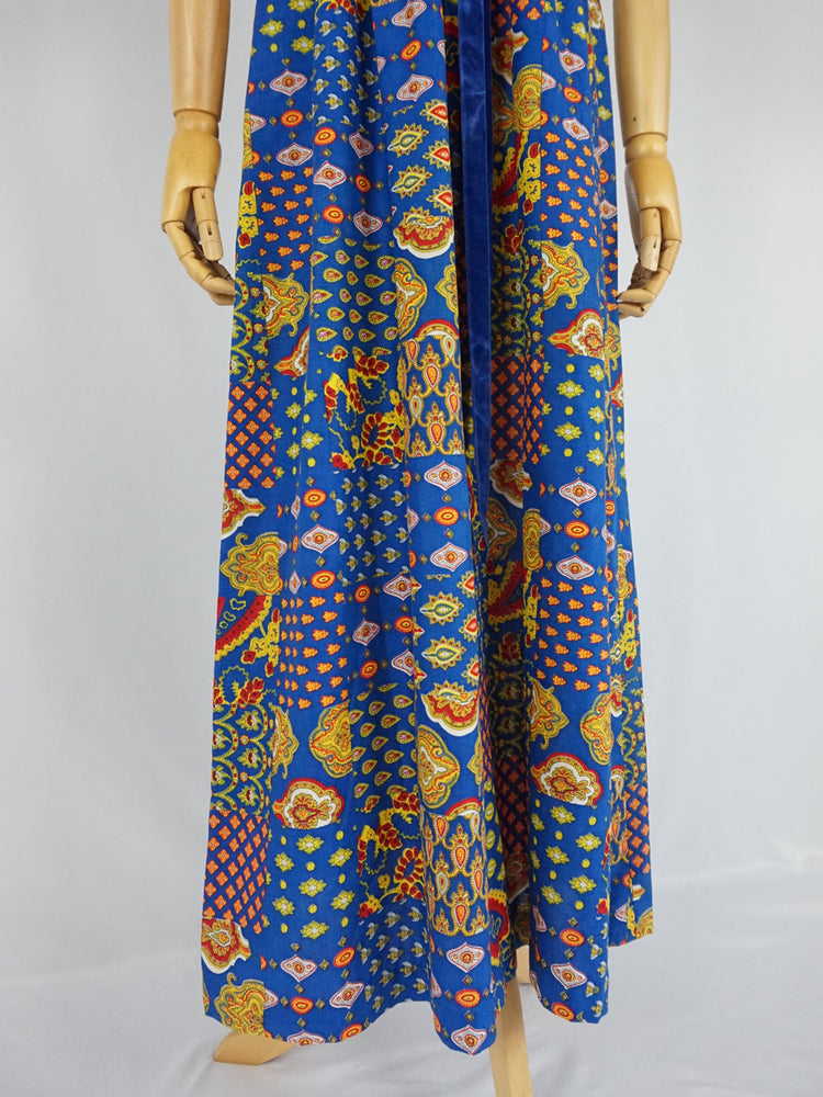 Bold Patterned Maxi Dress - S