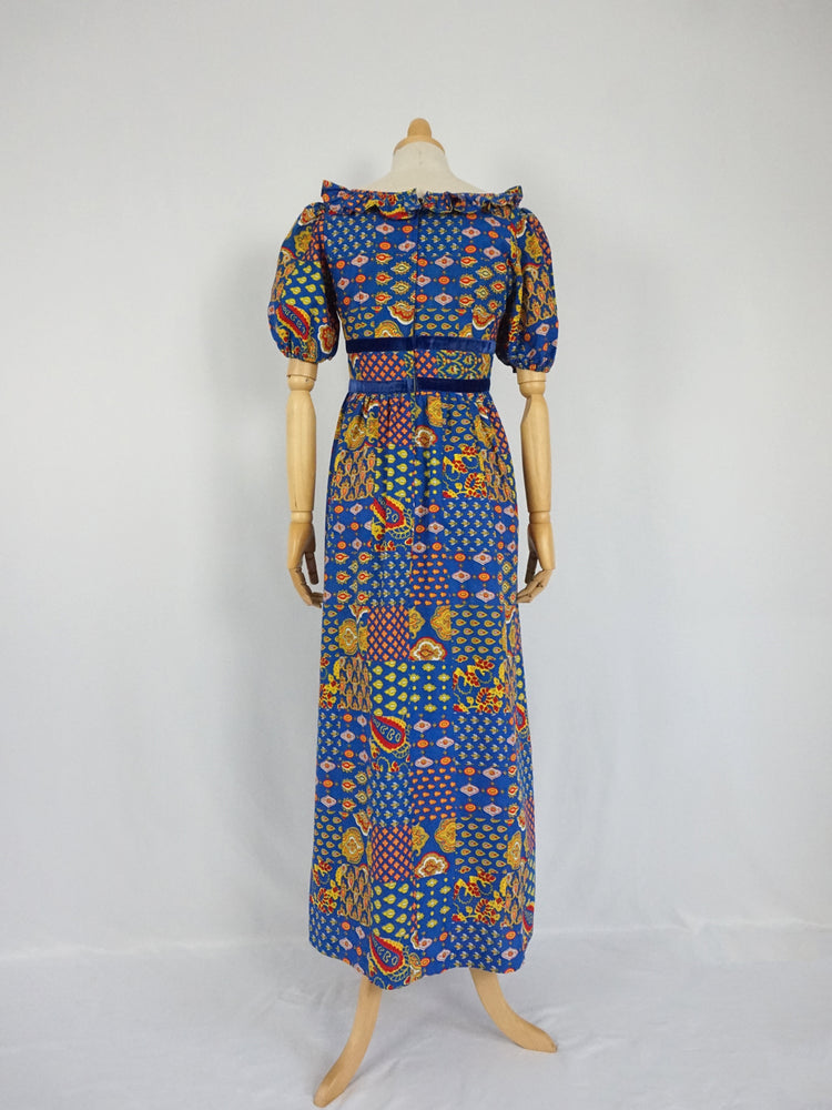 Bold Patterned Maxi Dress - S