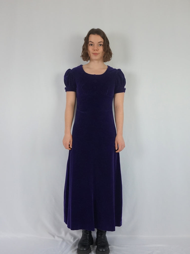 Deep Purple Velvet Dress - S