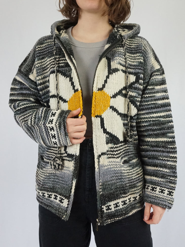 Daisy Pixie Hood Cardigan - XL
