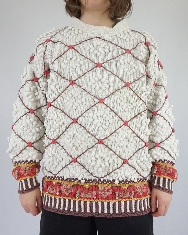 Cotton Bobble Knitted Jumper - XL