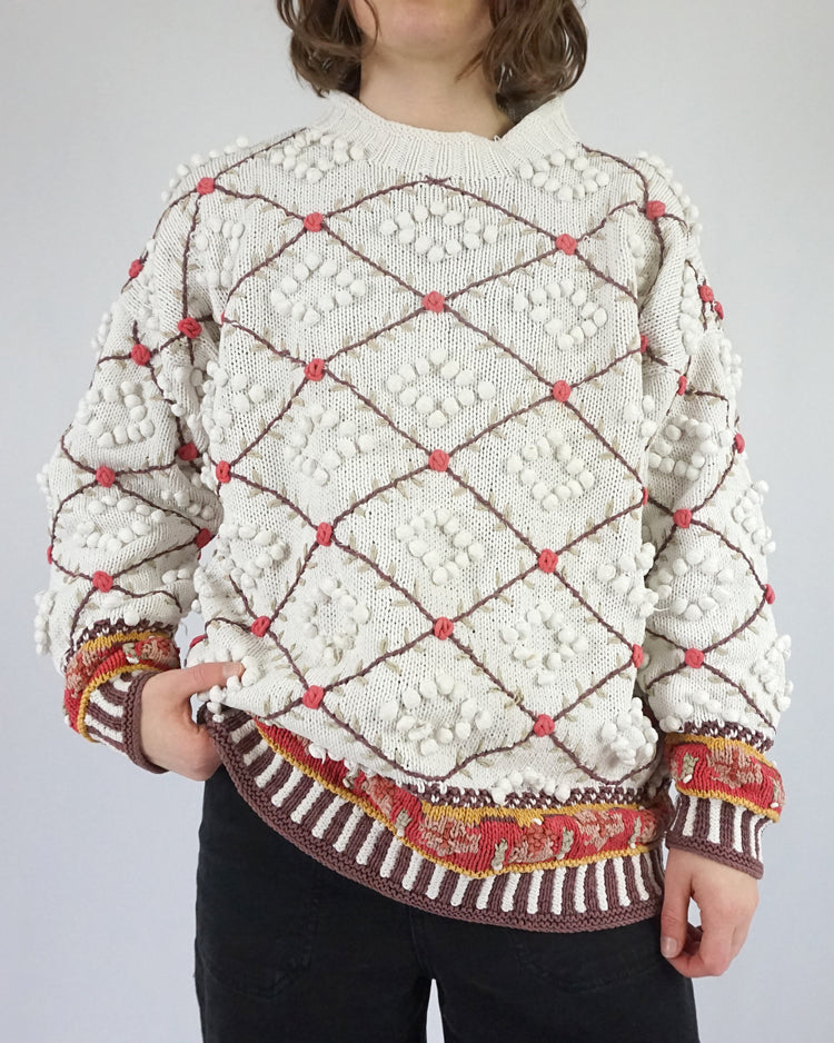 Cotton Bobble Knitted Jumper - XL
