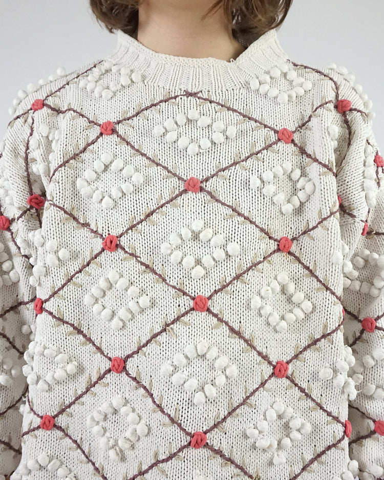 Cotton Bobble Knitted Jumper - XL