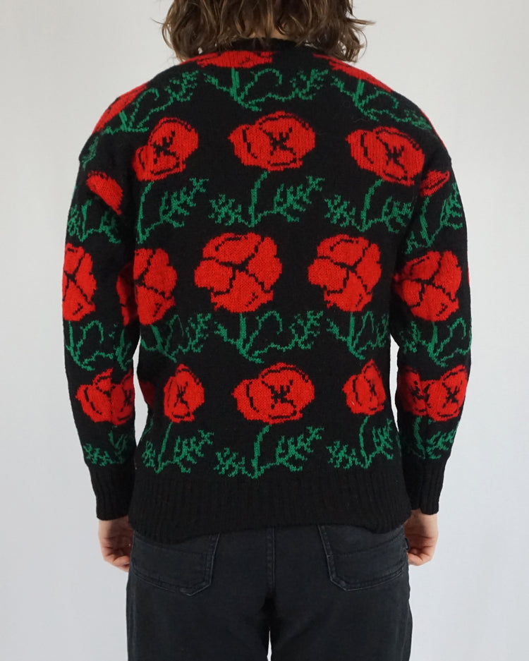 Poppy Patterned Wool Jumper - S