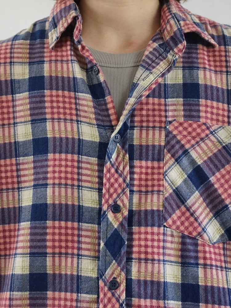 Pink & Blue Checkered Shirt - XL