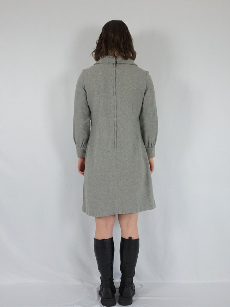 Grey Bow Mini Dress - S