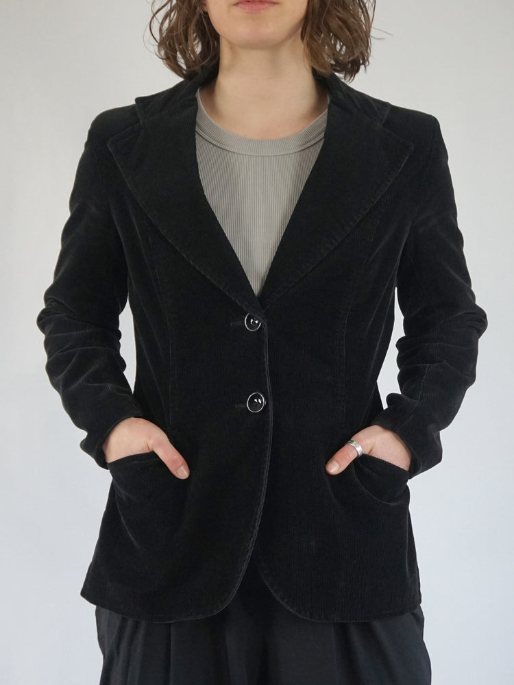 Black Corduroy Blazer - S