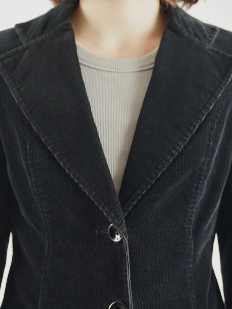 Black Corduroy Blazer - S