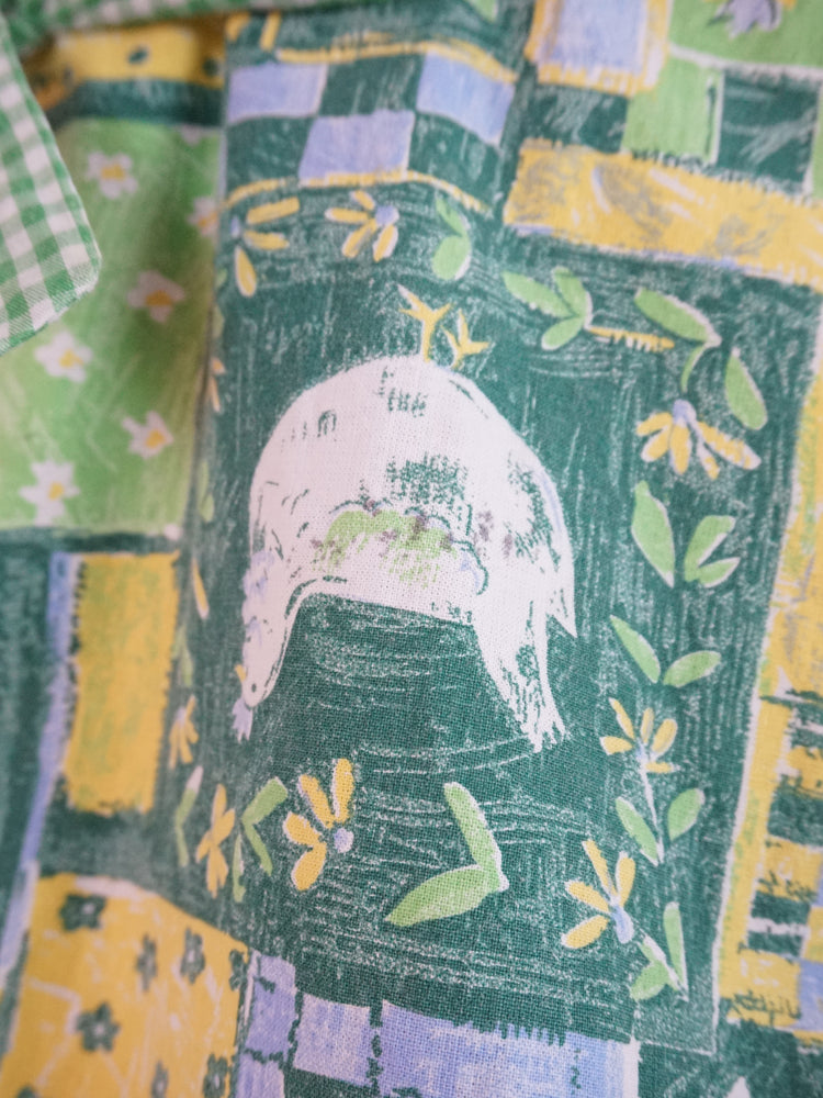Spring Animal Patchwork Cotton Dress - XS