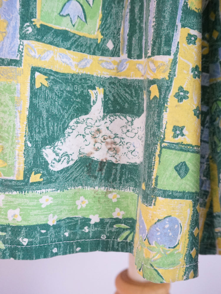 Spring Animal Patchwork Cotton Dress - XS