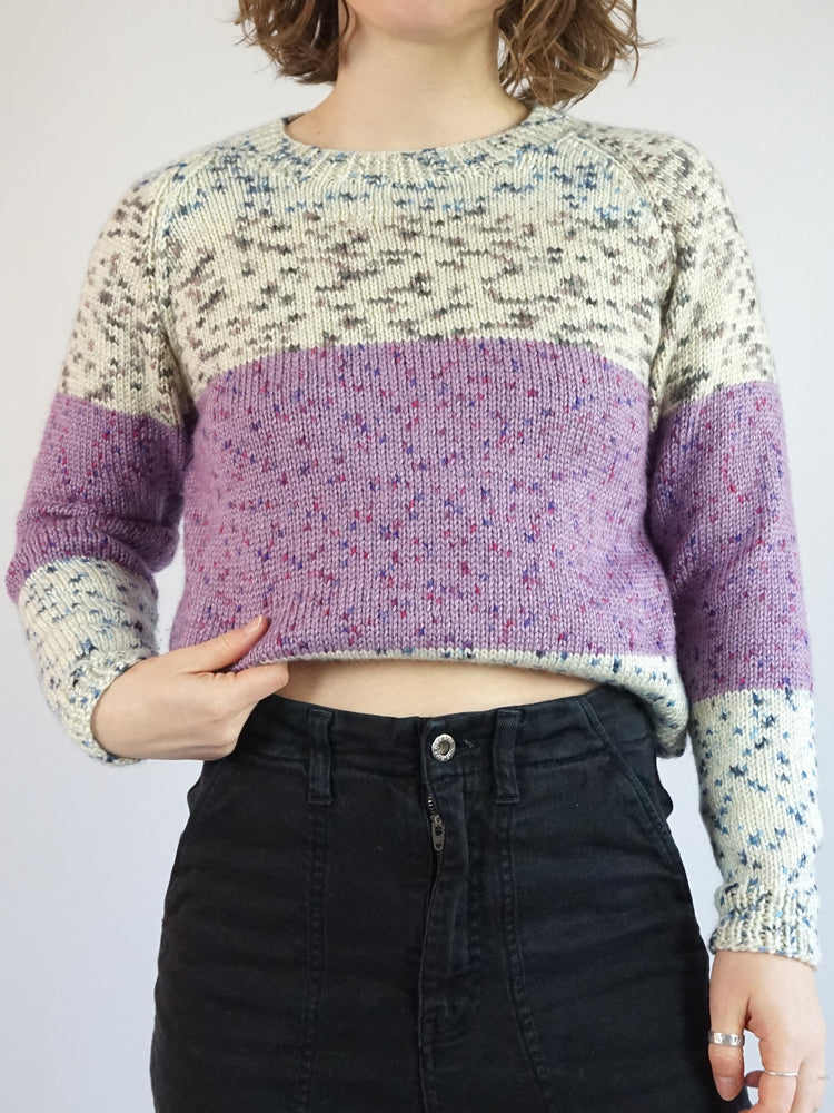 Lilac & White Speckled Jumper - S/M