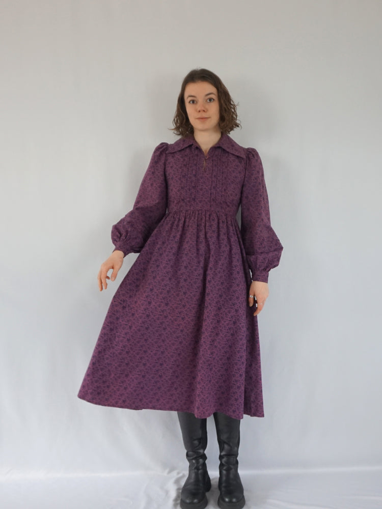 Laura Ashley Purple Floral Dress - S