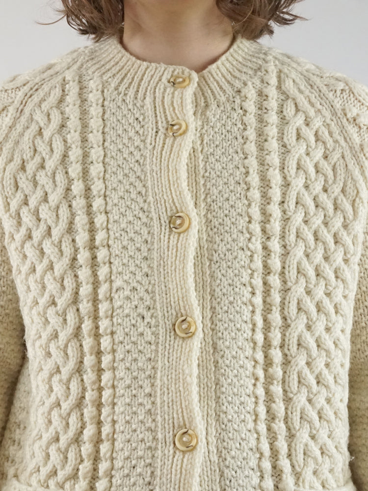 Chunky Aran Cardigan - M