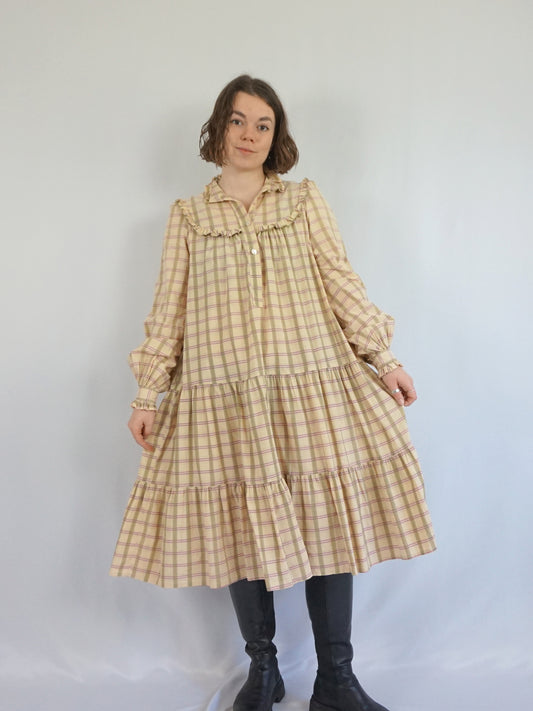 Laura Ashley Checkered Smock Dress - M/L
