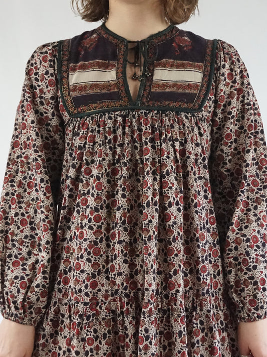 Indian Cotton Smock Dress - S
