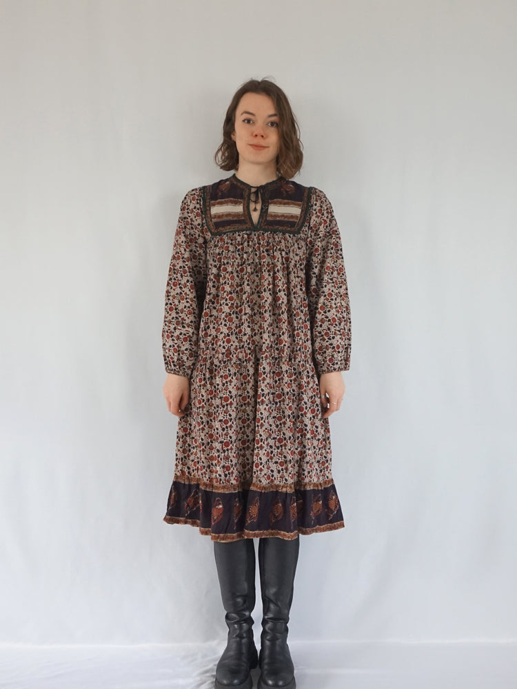 Indian Cotton Smock Dress - S