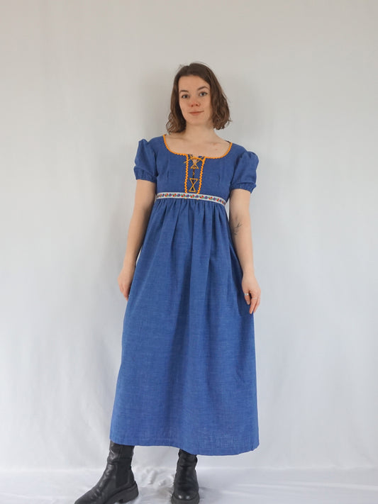 Denim Corset Bust Dress - XS