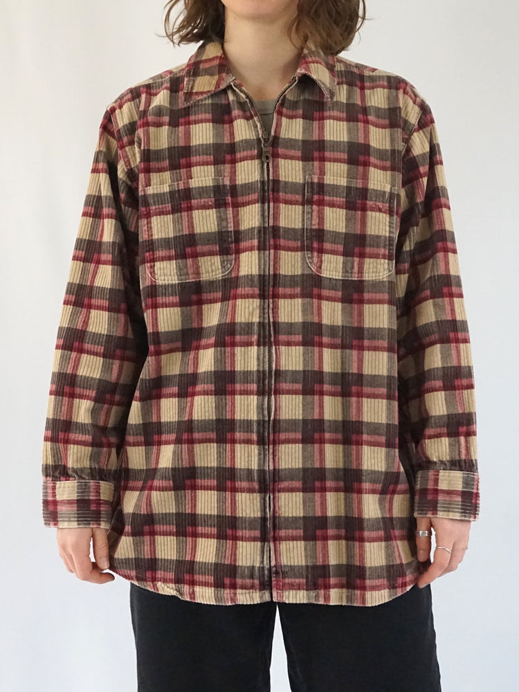Corduroy Checkered Shirt - L