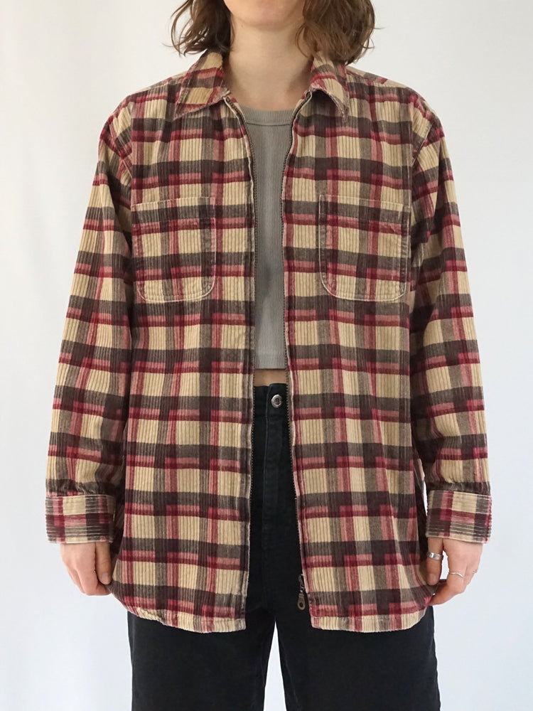 Corduroy Checkered Shirt - L