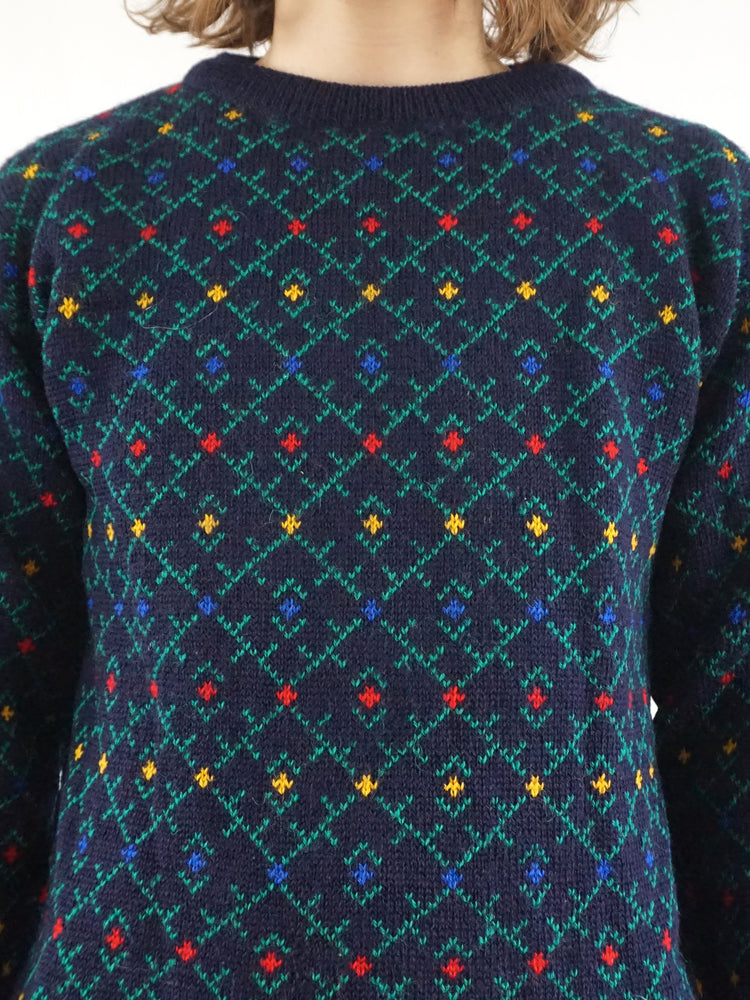 Geometric Floral Patterned Jumper - M